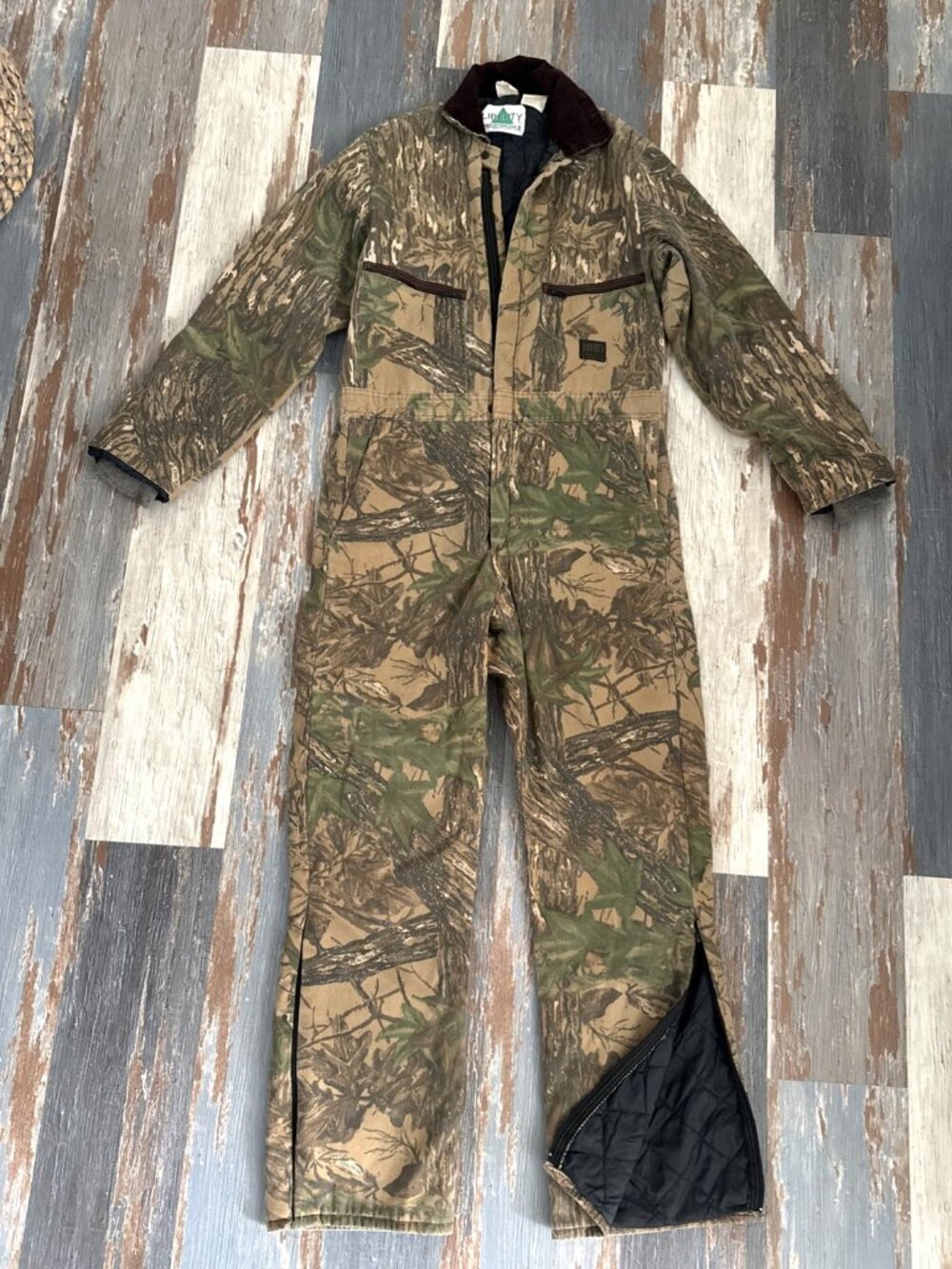 Vintage Liberty Insulated Coveralls Mens Medium Tall RealTree Camo Quilted USA